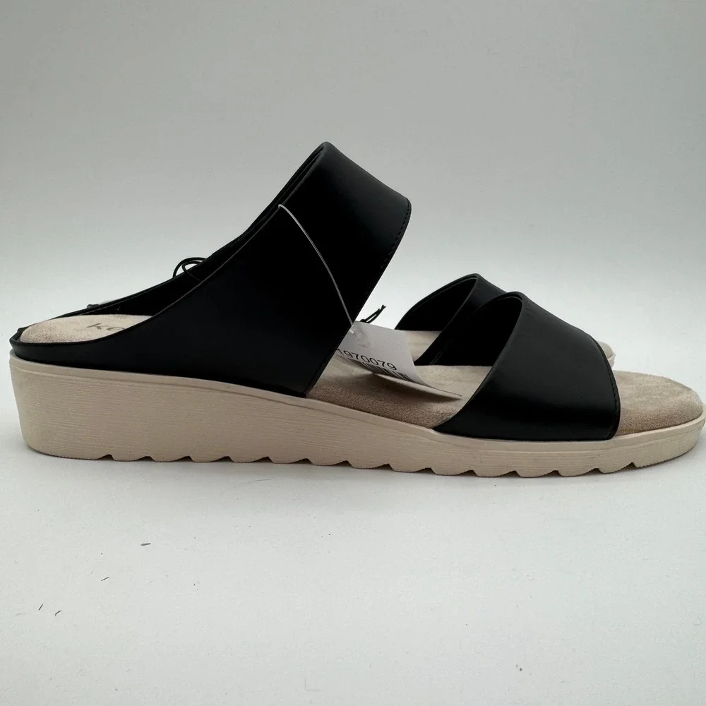 Kensie Endy Comfort Black Double Strap Slide Sandal Women's Size 10 Store Try On